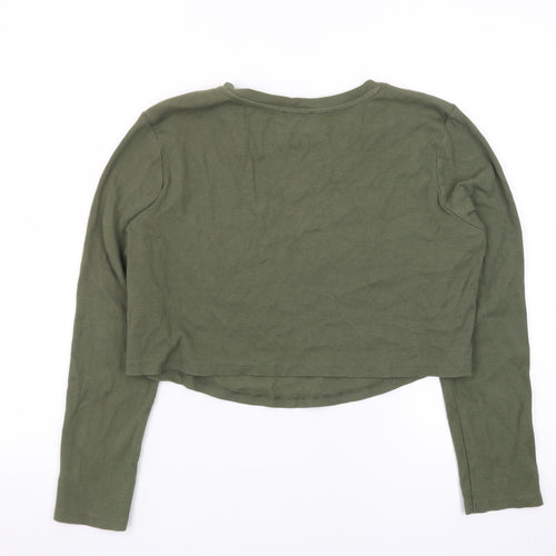 New Look Women's Green Long Sleeve Crew Neck Slim Fit Jumper Size 18