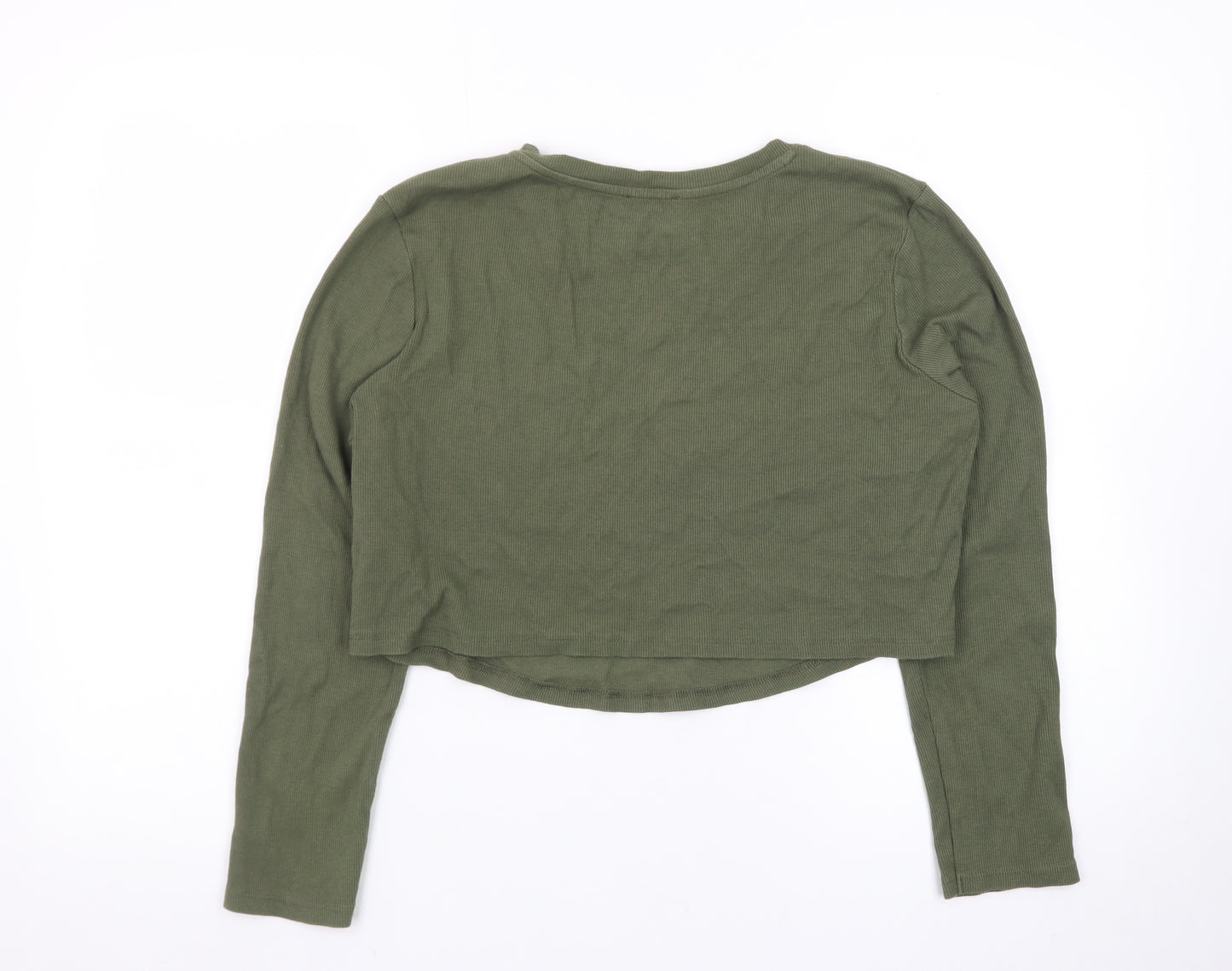 New Look Women's Green Long Sleeve Crew Neck Slim Fit Jumper Size 18