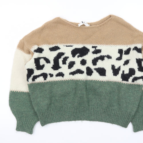 U Womens Multicoloured Animal Print Pullover Jumper One Size