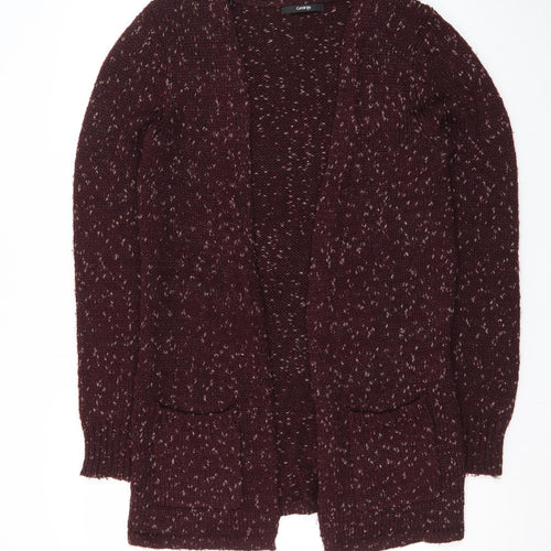 George Women’s Brown Cardigan Size 10 Chunky Knit Open Front Jumper