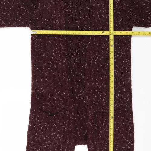 George Women’s Brown Cardigan Size 10 Chunky Knit Open Front Jumper