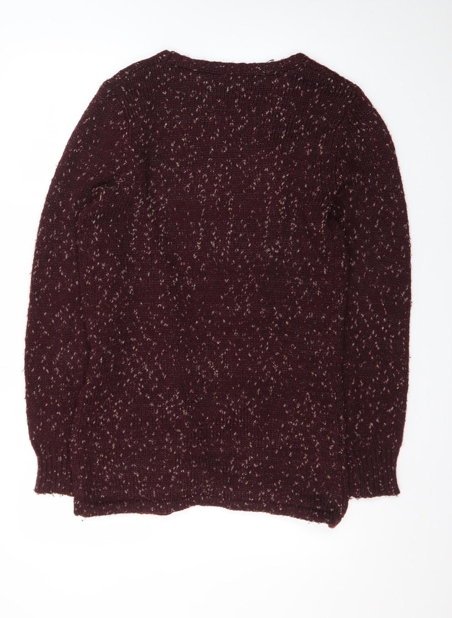 George Women’s Brown Cardigan Size 10 Chunky Knit Open Front Jumper