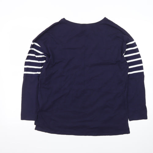 New Look Womens Blue Striped Long Sleeve Crew Neck Jumper Size 14
