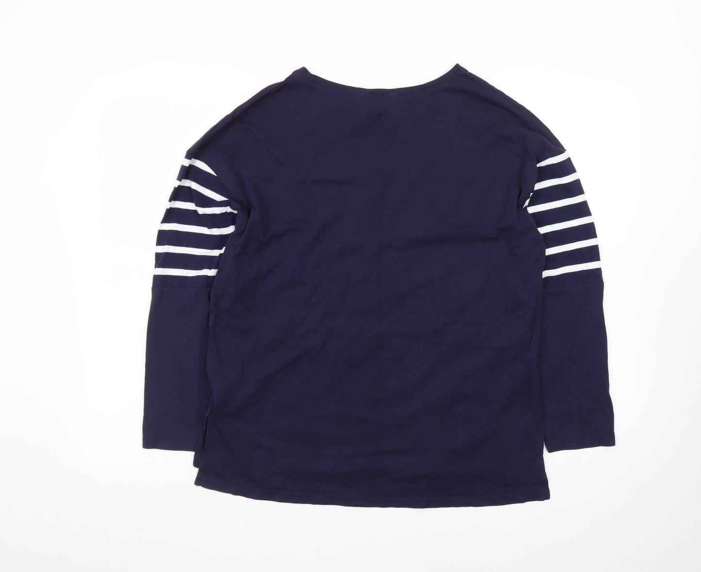 New Look Womens Blue Striped Long Sleeve Crew Neck Jumper Size 14