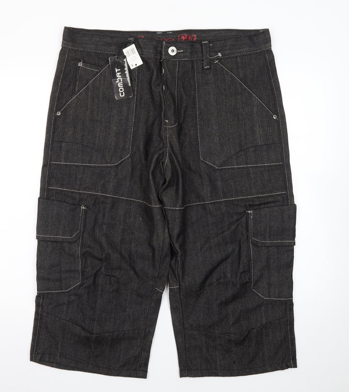 Denim Co Men's Black Cargo Denim Shorts W38 Regular Fit