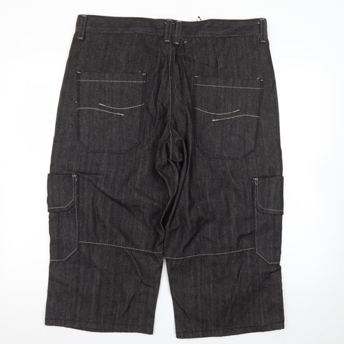 Denim Co Men's Black Cargo Denim Shorts W38 Regular Fit