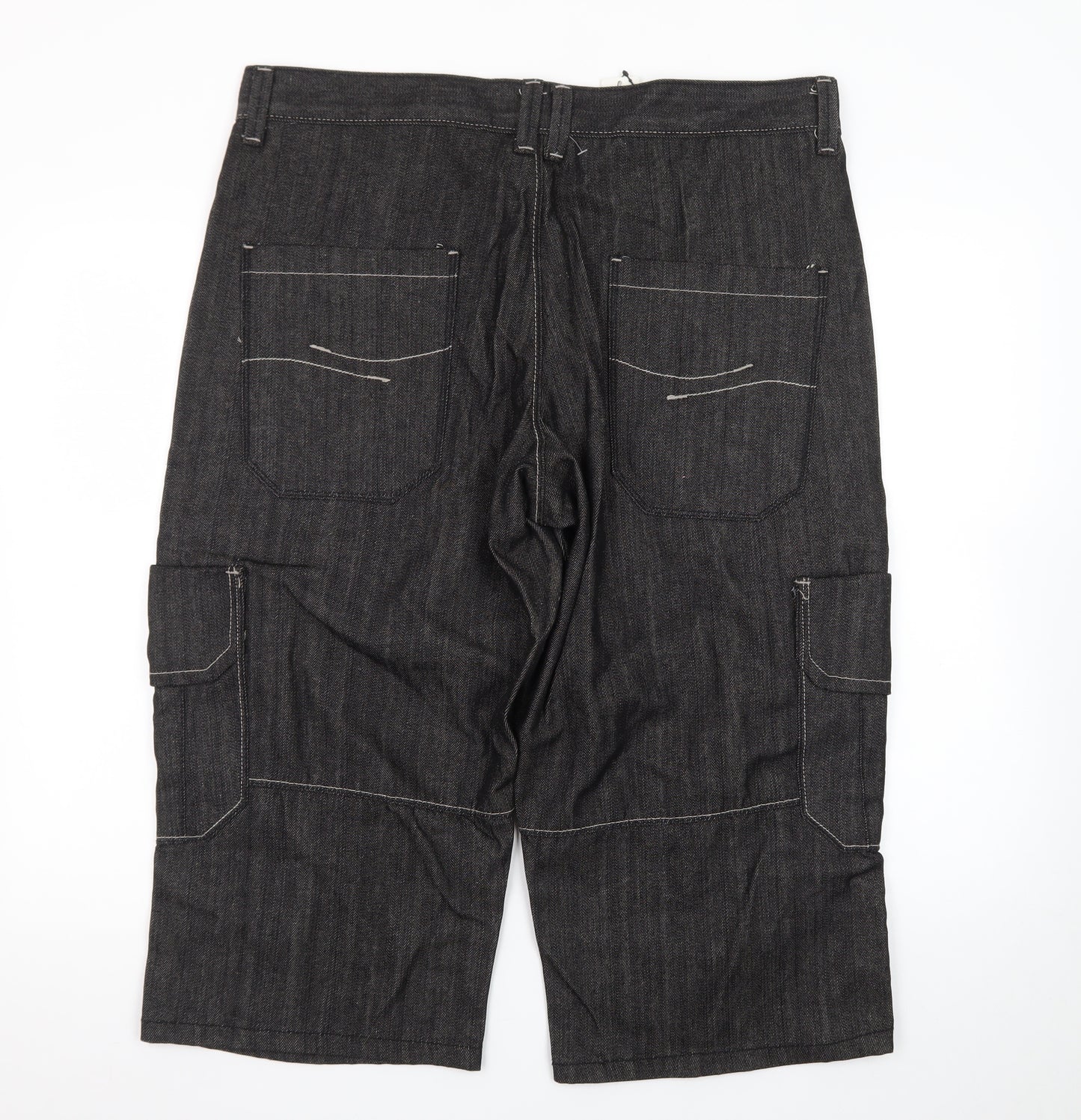 Denim Co Men's Black Cargo Denim Shorts W38 Regular Fit