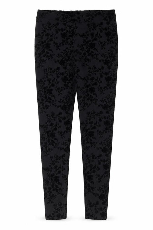 Marks and Spencer Women’s Black Floral Velvet Ankle Leggings Size 10