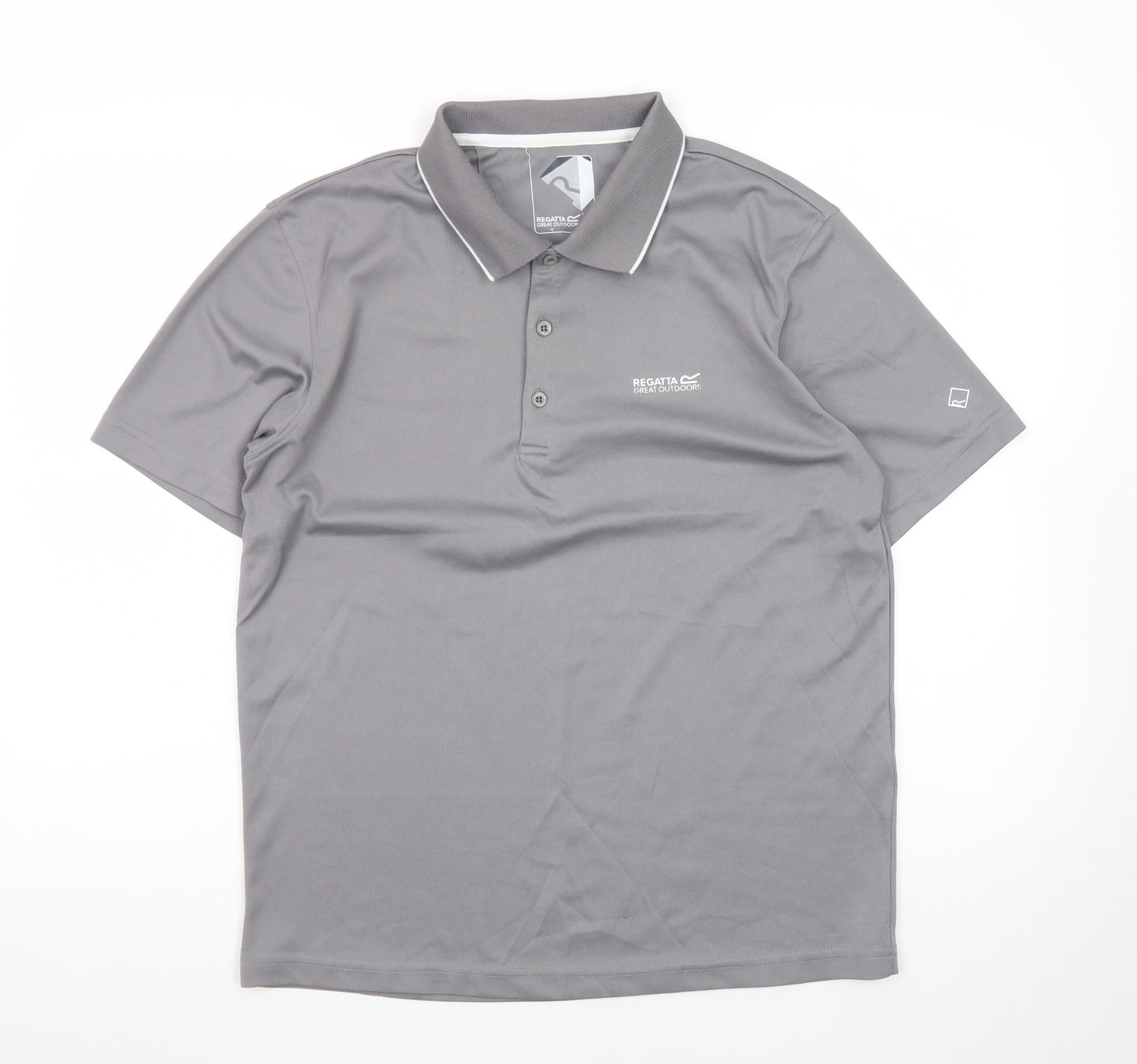 Regatta Mens Grey Short Sleeve Quick Dry Polo Shirt M