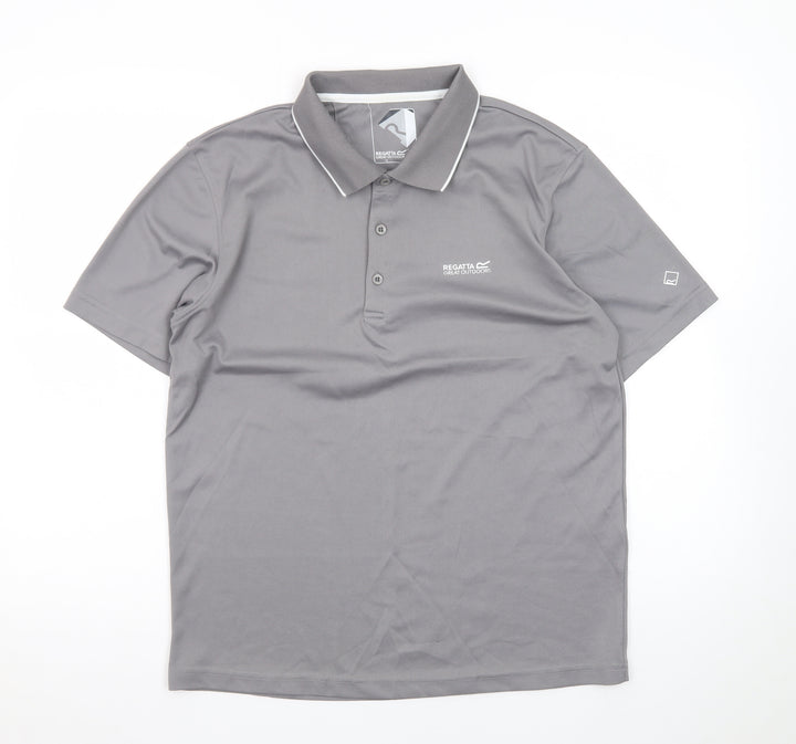 Regatta Mens Grey Short Sleeve Quick Dry Polo Shirt M