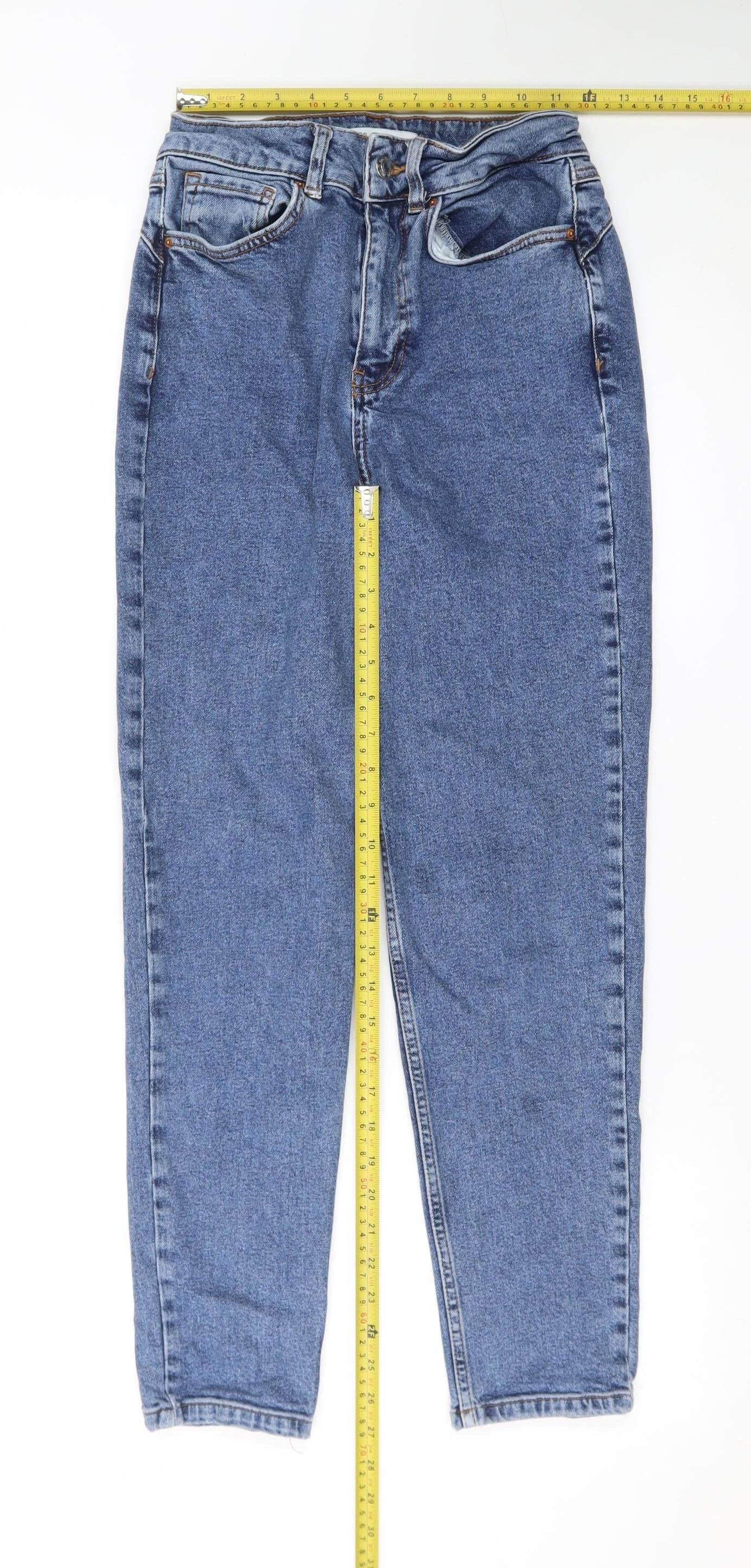 Primark Women Blue Size 8 High Rise Mom Jeans Denim Co