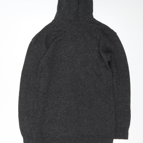 New Look Women Grey Hooded Star Knit Jumper Size 14