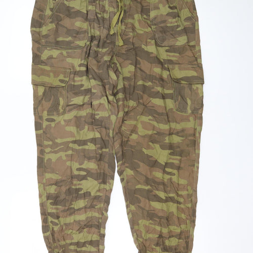 Helium London Men's Green Camouflage Cargo Trousers XL