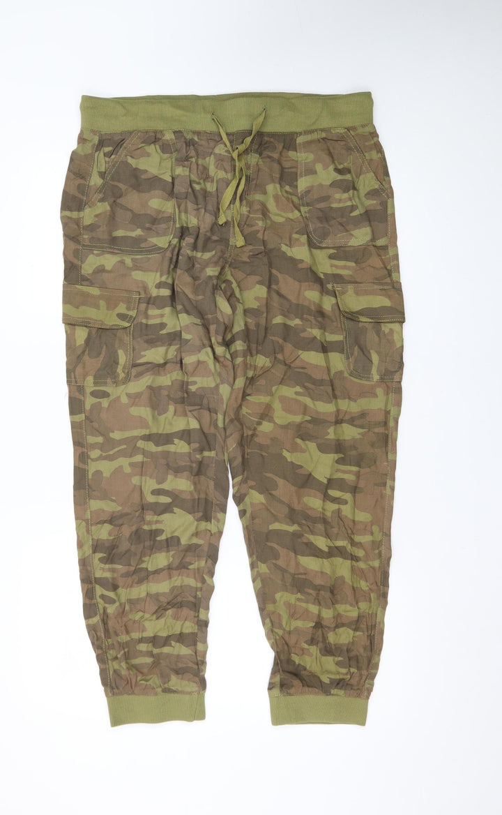 Helium London Men's Green Camouflage Cargo Trousers XL
