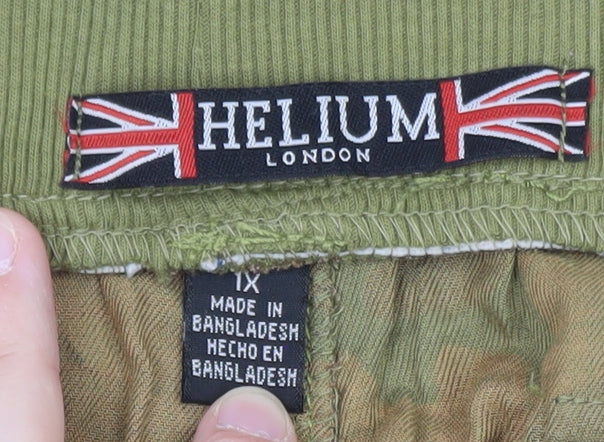 Helium London Men's Green Camouflage Cargo Trousers XL