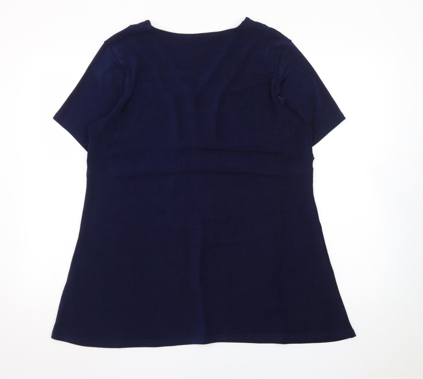 Emelia Classics Women’s Blue V-Neck Tunic Blouse Size L