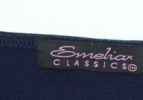 Emelia Classics Women’s Blue V-Neck Tunic Blouse Size L