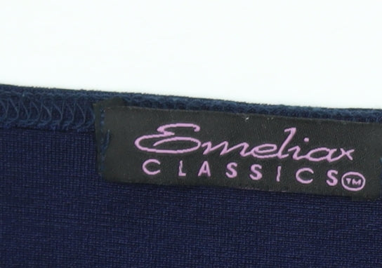 Emelia Classics Women’s Blue V-Neck Tunic Blouse Size L