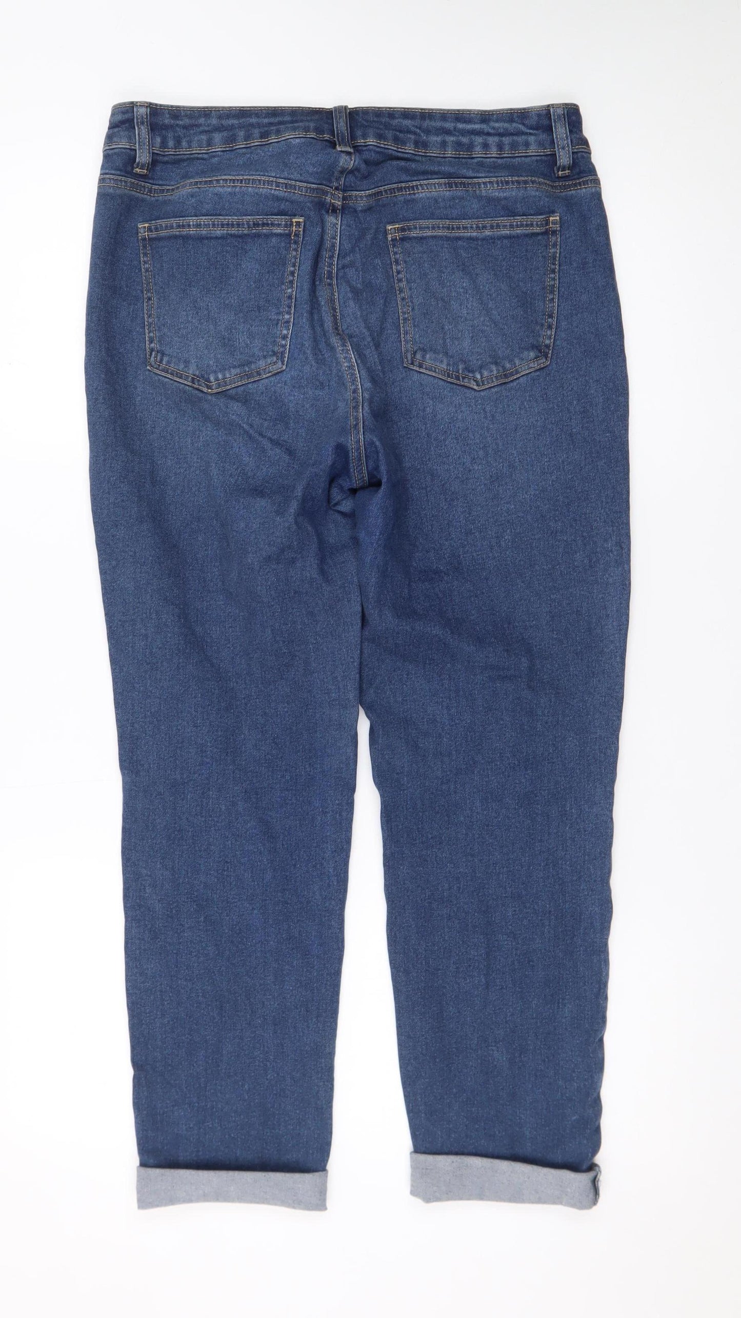 Tu Women’s Blue Relaxed Fit Mid Rise Boyfriend Jeans Size 12