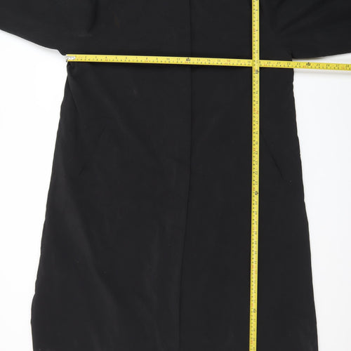 Liz Claiborne Women's Black Long Hooded Rain Coat Size 12
