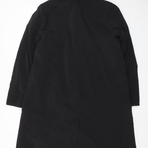 Liz Claiborne Women's Black Long Hooded Rain Coat Size 12