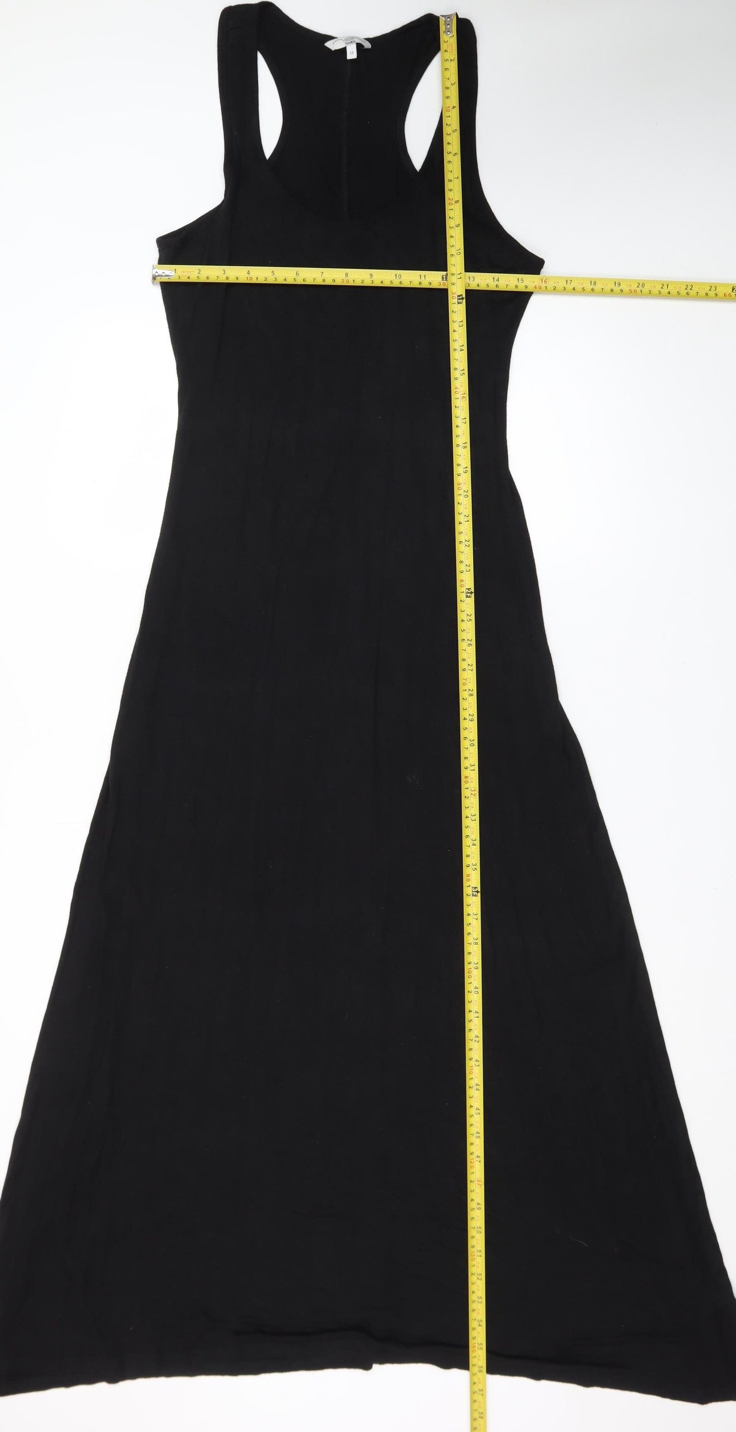 New Look Women’s Black Long Tank Dress Size 14 Sleeveless Stretch