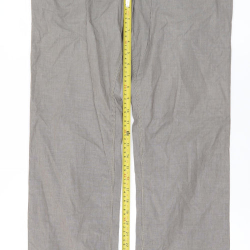 Hattric Men's Grey Striped Straight Jeans 32x34 Regular Fit