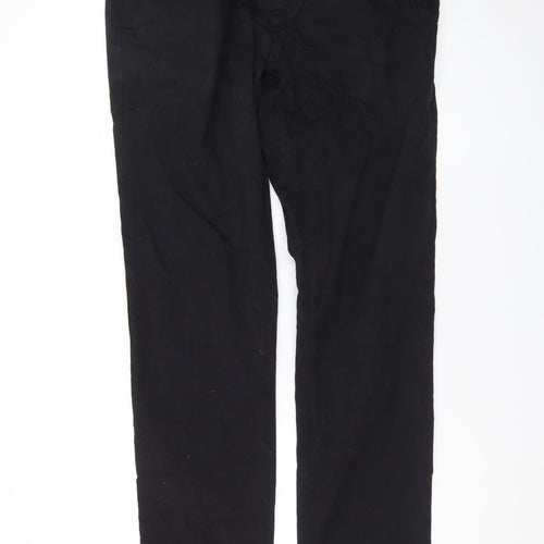 Zara Man Black Cotton Chino Trousers Mens 32 Regular Fit