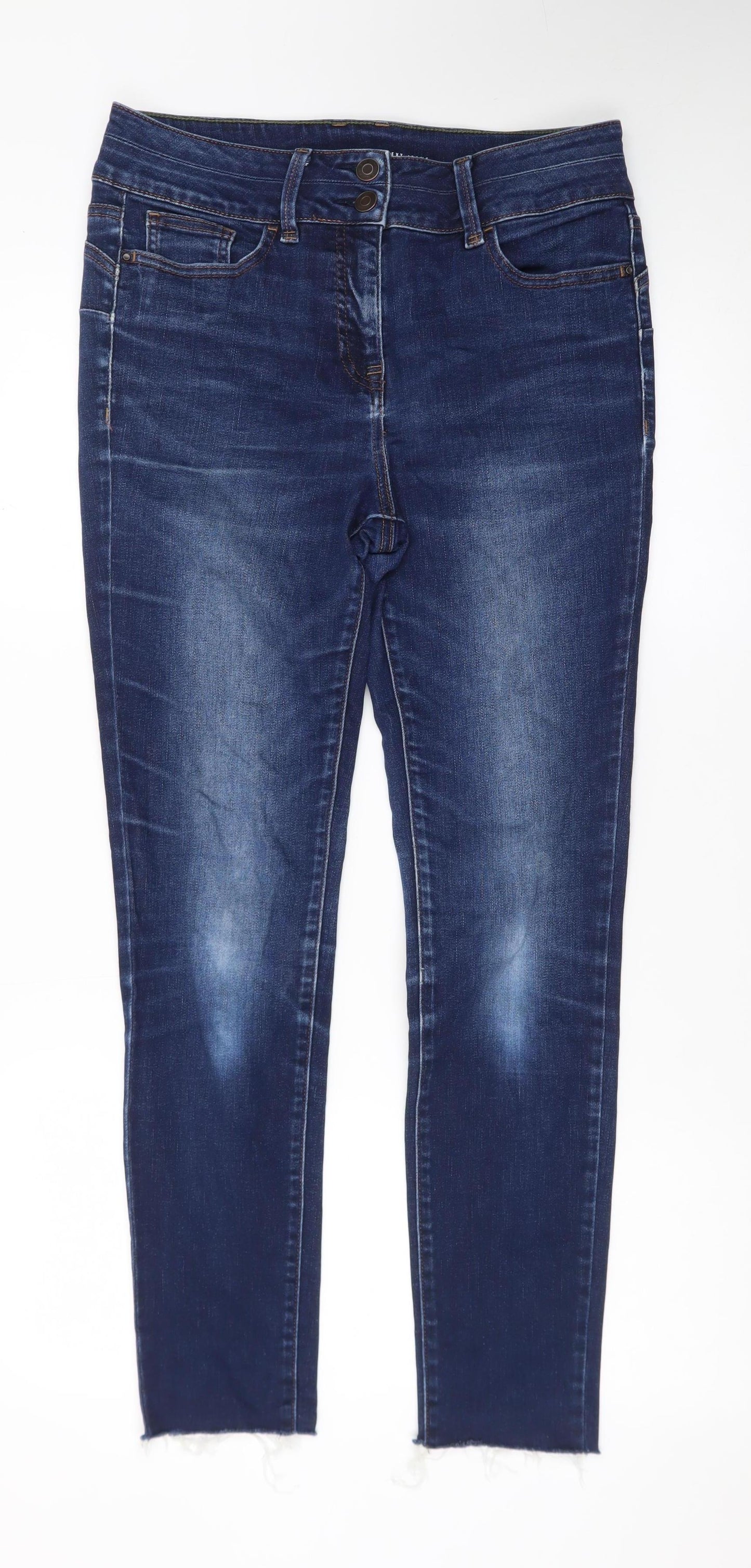 Next Women's Blue Skinny Jeans Size 10 Long Tall Stretch Denim