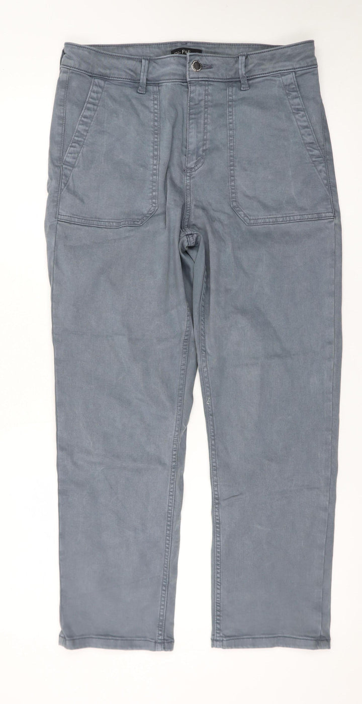 F&F Women’s Grey Cargo Stretch Cotton Twill Trousers Size 12