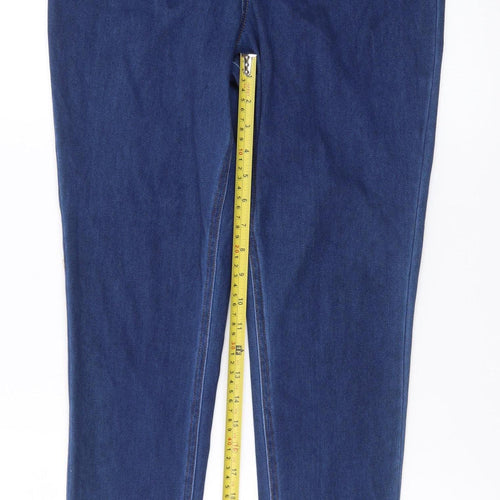 F&F Women Blue Skinny Jeans UK 12 Mid Rise Stretch Denim