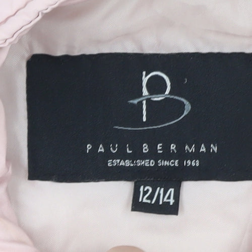 Paul Berman Womens Pink Puffer Waistcoat Size 12 Quilted Zip Lightweight