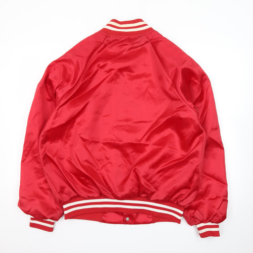 Bridgeport Men's Red Varsity Jacket Size L 42in College Sports Style