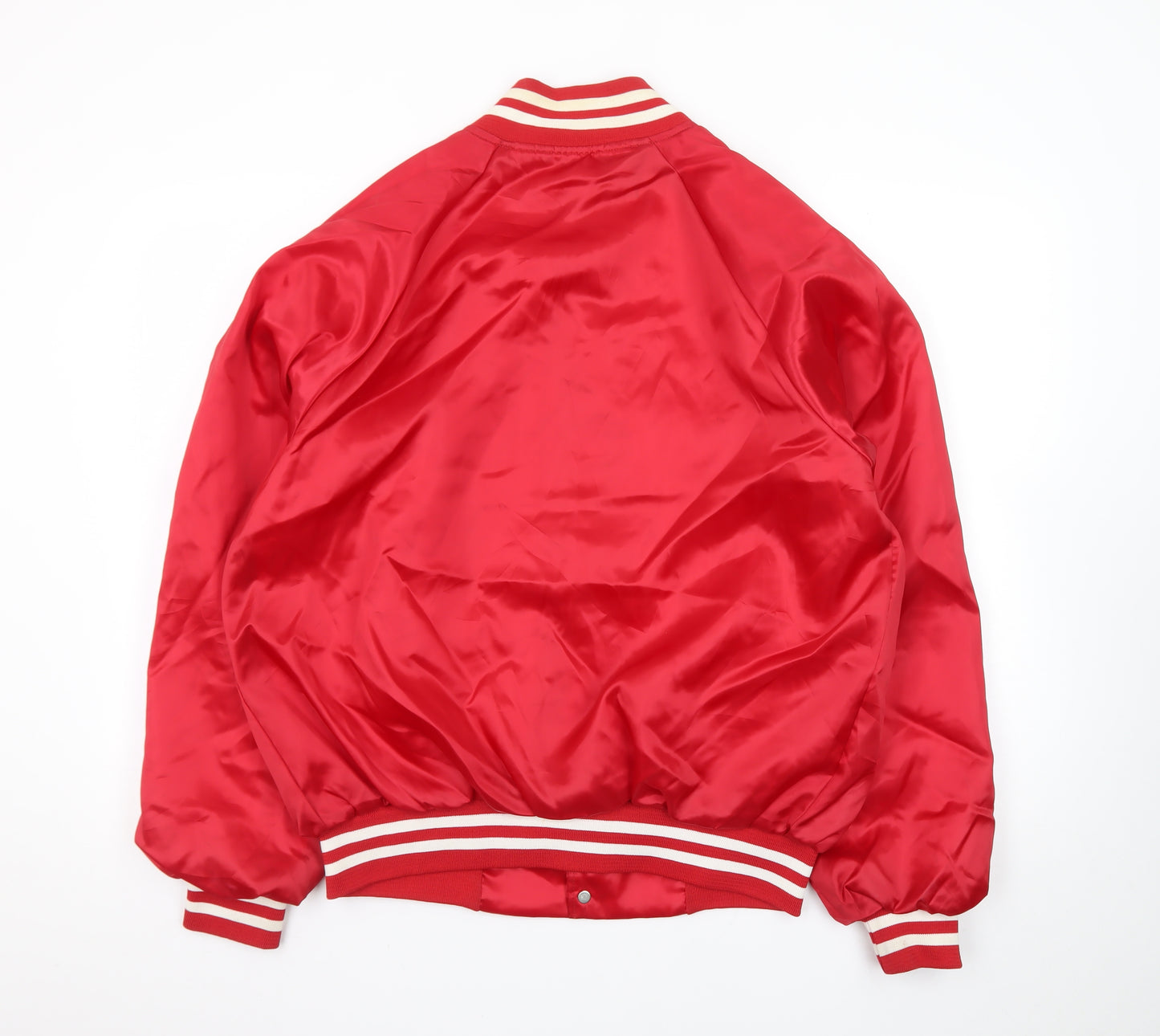 Bridgeport Men's Red Varsity Jacket Size L 42in College Sports Style