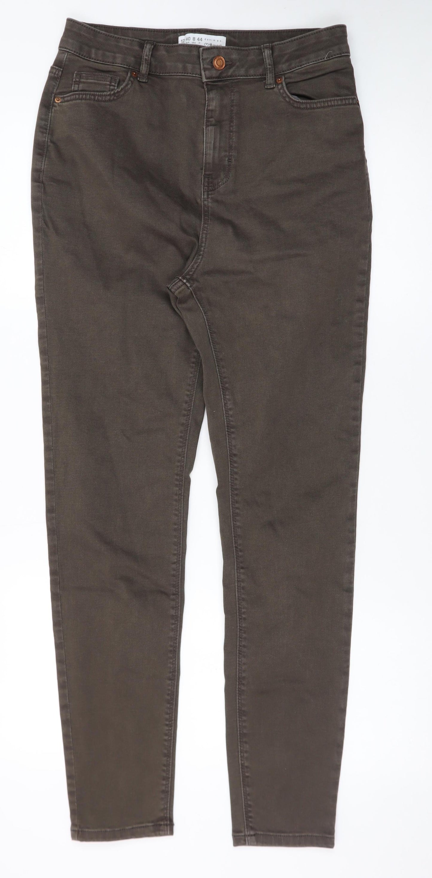 Primark Women Brown Skinny Jeans Size 12 High Rise Denim Co