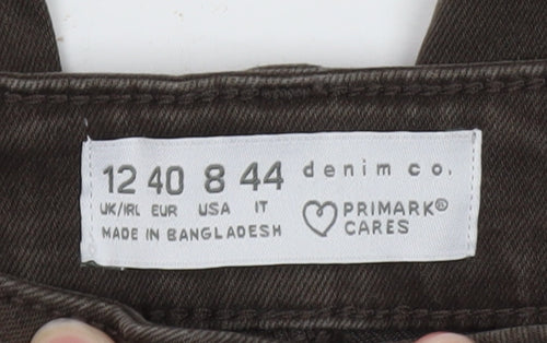Primark Women Brown Skinny Jeans Size 12 High Rise Denim Co