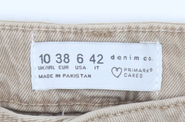 Primark Women’s Beige Straight Leg Jeans Size 10 Regular Fit