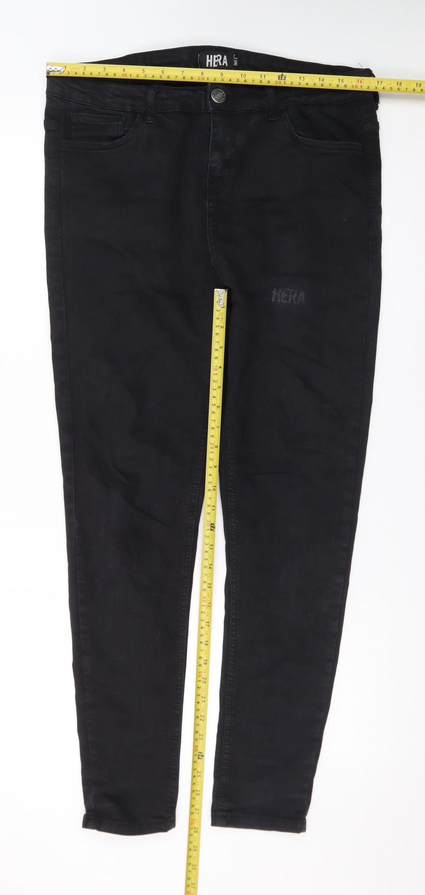 HERA Men’s Black 34S Slim Fit Skinny Jeans Denim Stretch