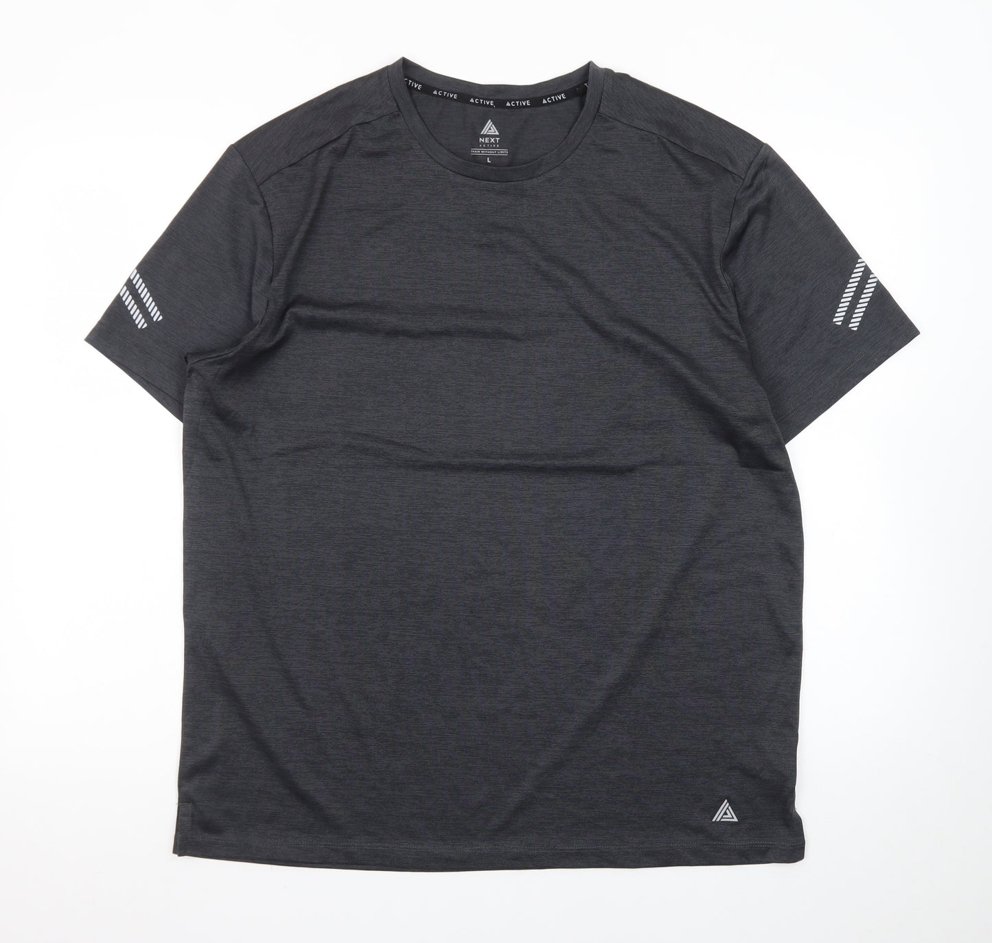 Next Mens Black Athletic Running T-Shirt L Lightweight Reflective