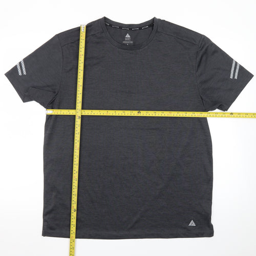 Next Mens Black Athletic Running T-Shirt L Lightweight Reflective
