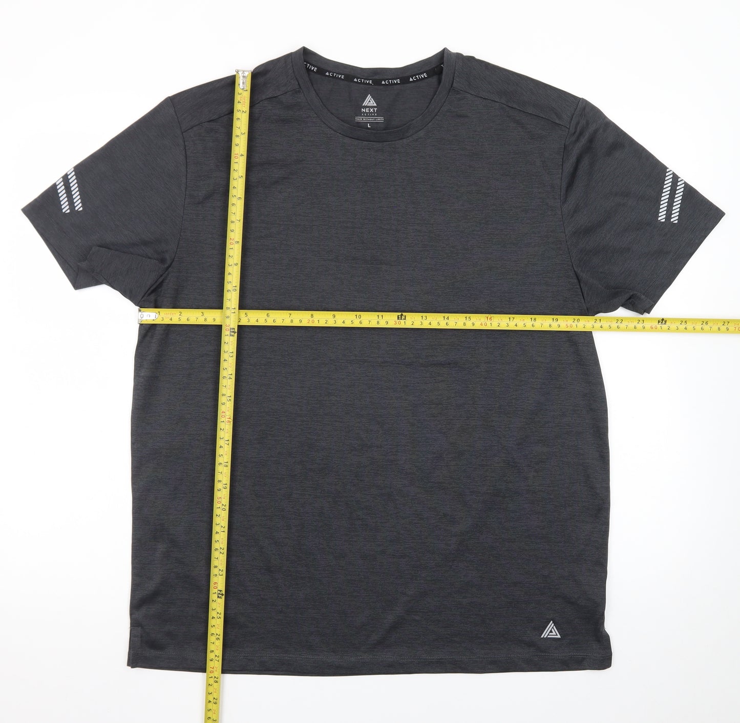 Next Mens Black Athletic Running T-Shirt L Lightweight Reflective