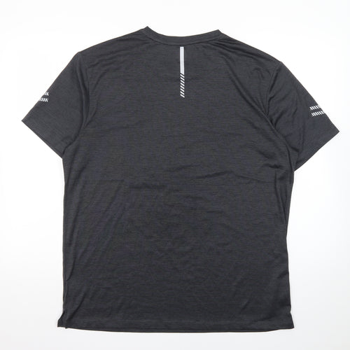 Next Mens Black Athletic Running T-Shirt L Lightweight Reflective