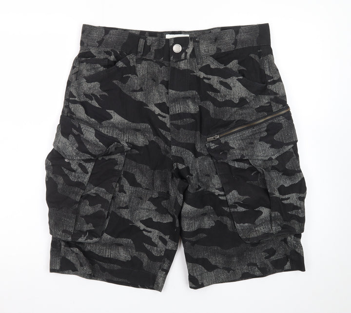 Firetrap Men's Black Camouflage Cargo Shorts Size M