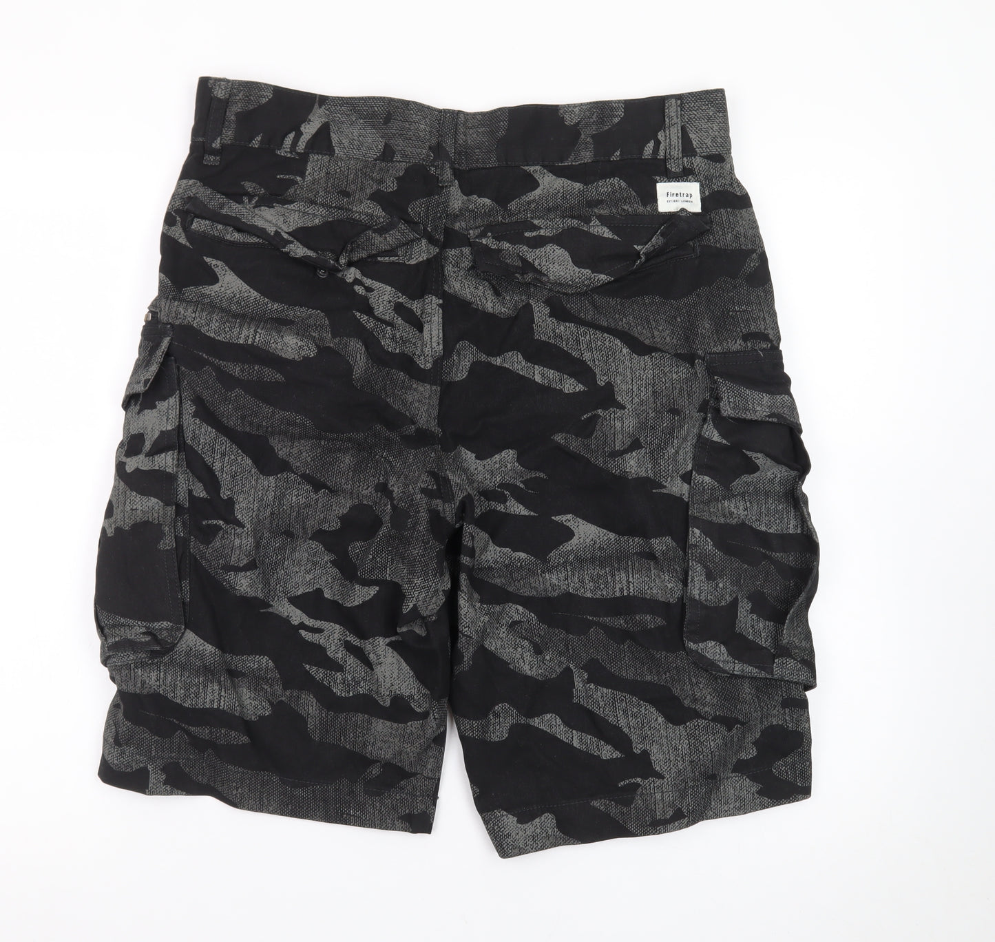 Firetrap Men's Black Camouflage Cargo Shorts Size M