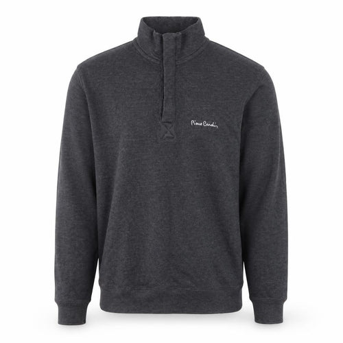 Pierre Cardin Men's Grey 1/4 Zip High Neck Cotton Jumper Size S