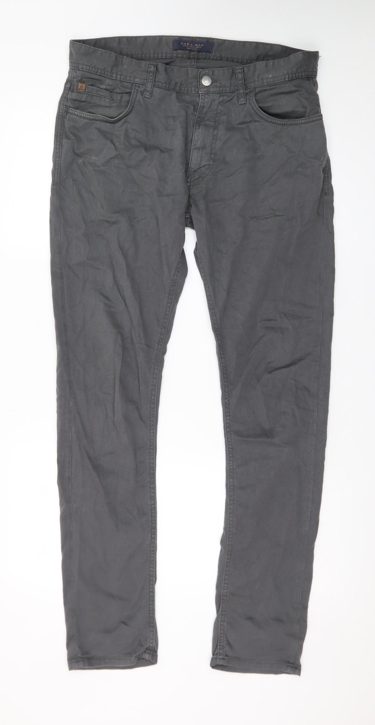 Zara Man Grey Slim Fit Jeans Mens 32in Waist Straight Leg
