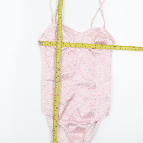 Zara Women Pink Floral Camisole Bodysuit Size 12 Slim Fit