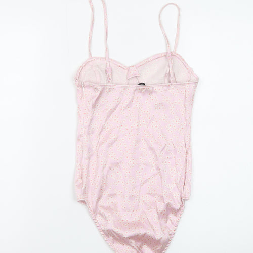 Zara Women Pink Floral Camisole Bodysuit Size 12 Slim Fit