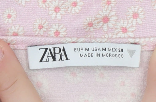 Zara Women Pink Floral Camisole Bodysuit Size 12 Slim Fit