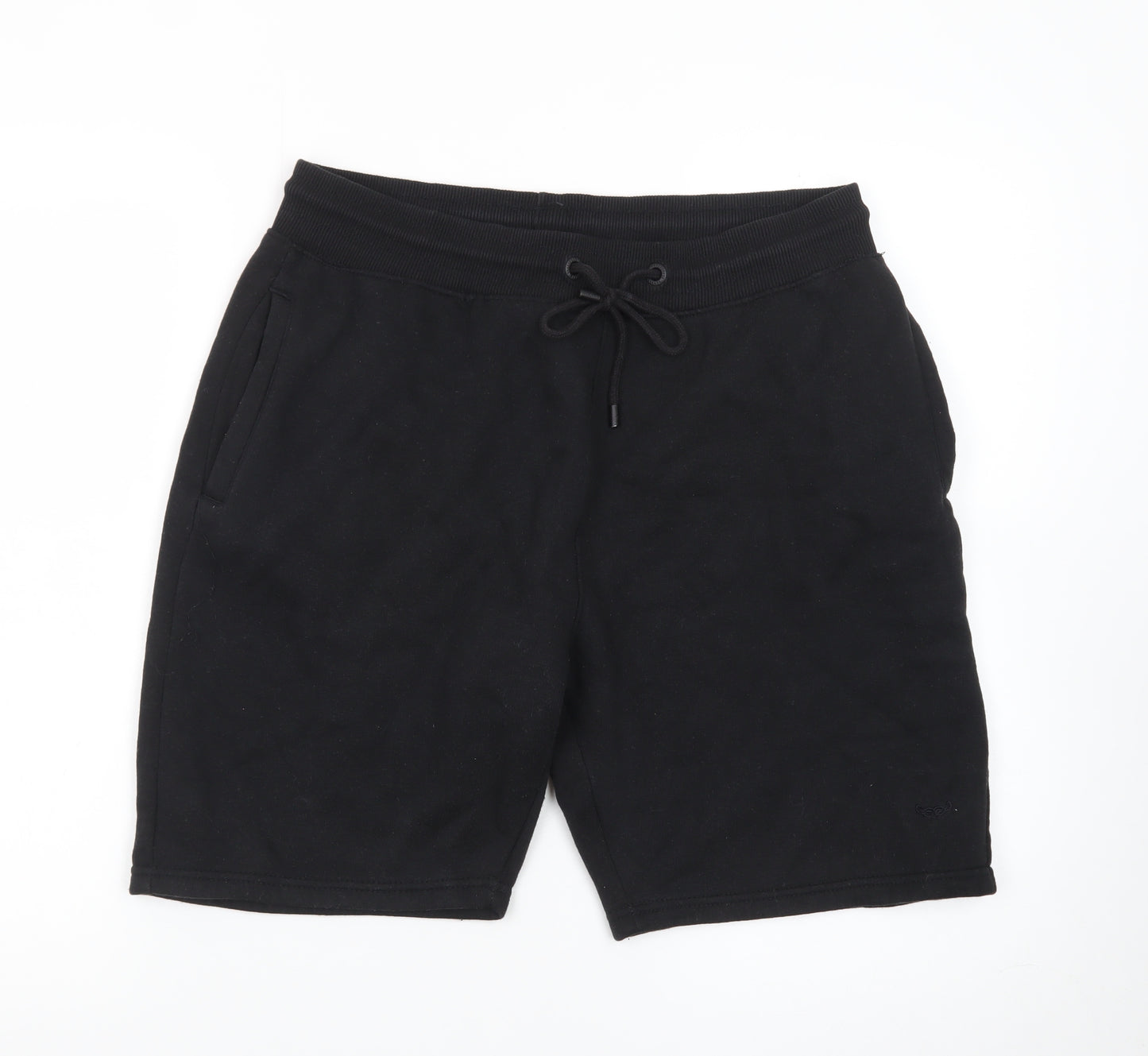 Threadbare Men's Black Sweat Shorts M Elastic Waist Casual